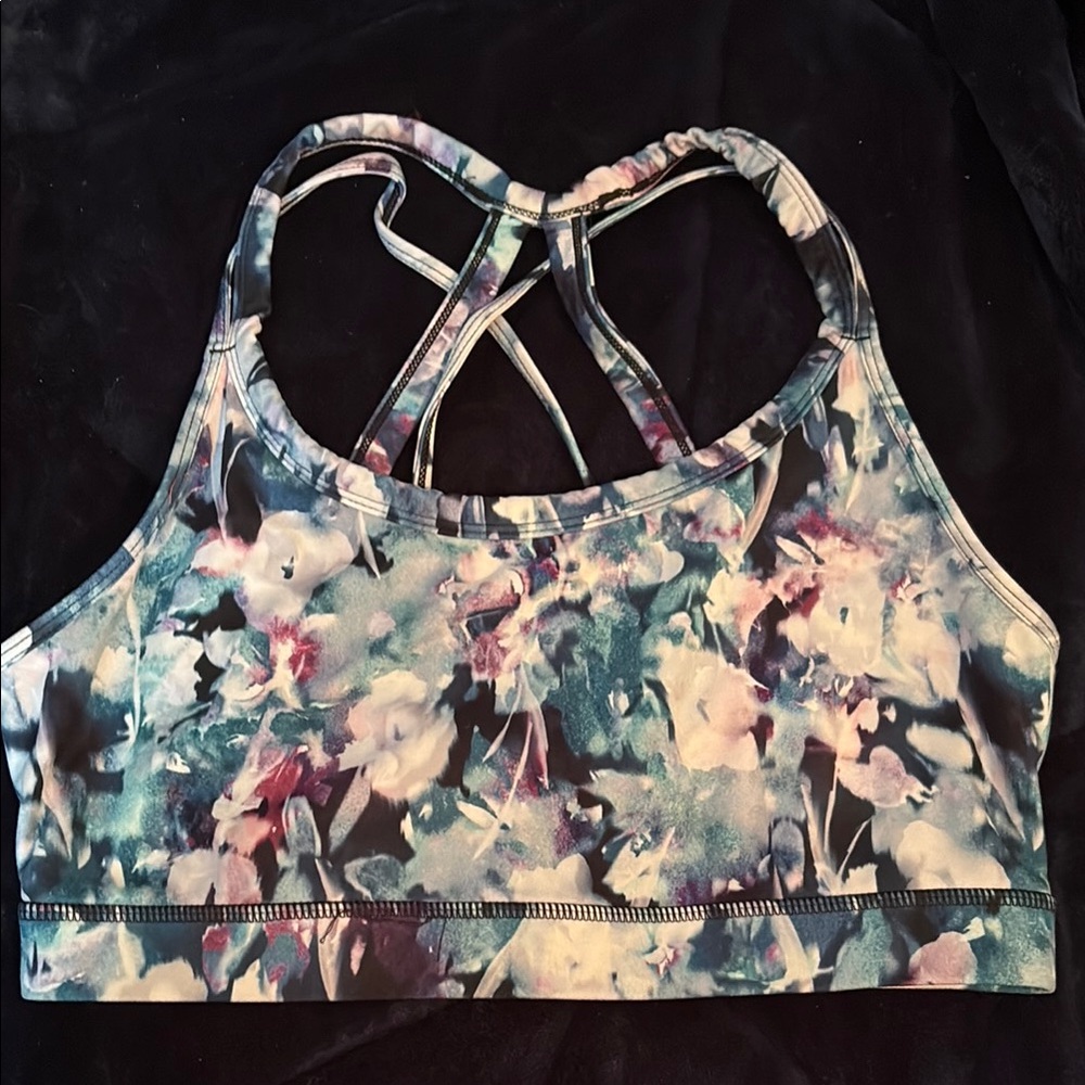 GAIAM Blue and purple Cross-Back Sports Bra